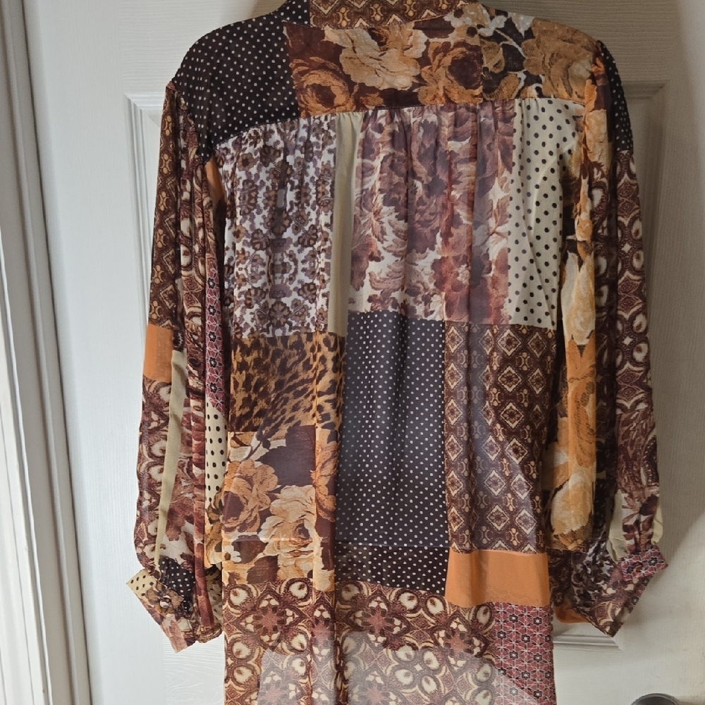 Dress Forum Multicolor Patterned Button Down Shirt - image 8